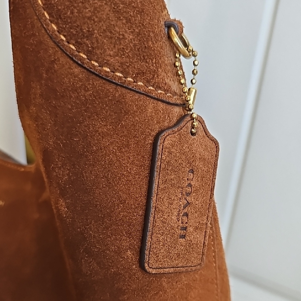 Coach Brooklyn Shoulder Bag 39 - Suede Warm Brown - EUC - Picture 5 of 11